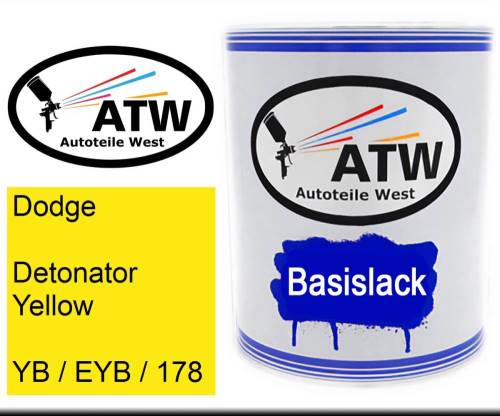 Dodge, Detonator Yellow, YB / EYB / 178: 1L Lackdose, von ATW Autoteile West.